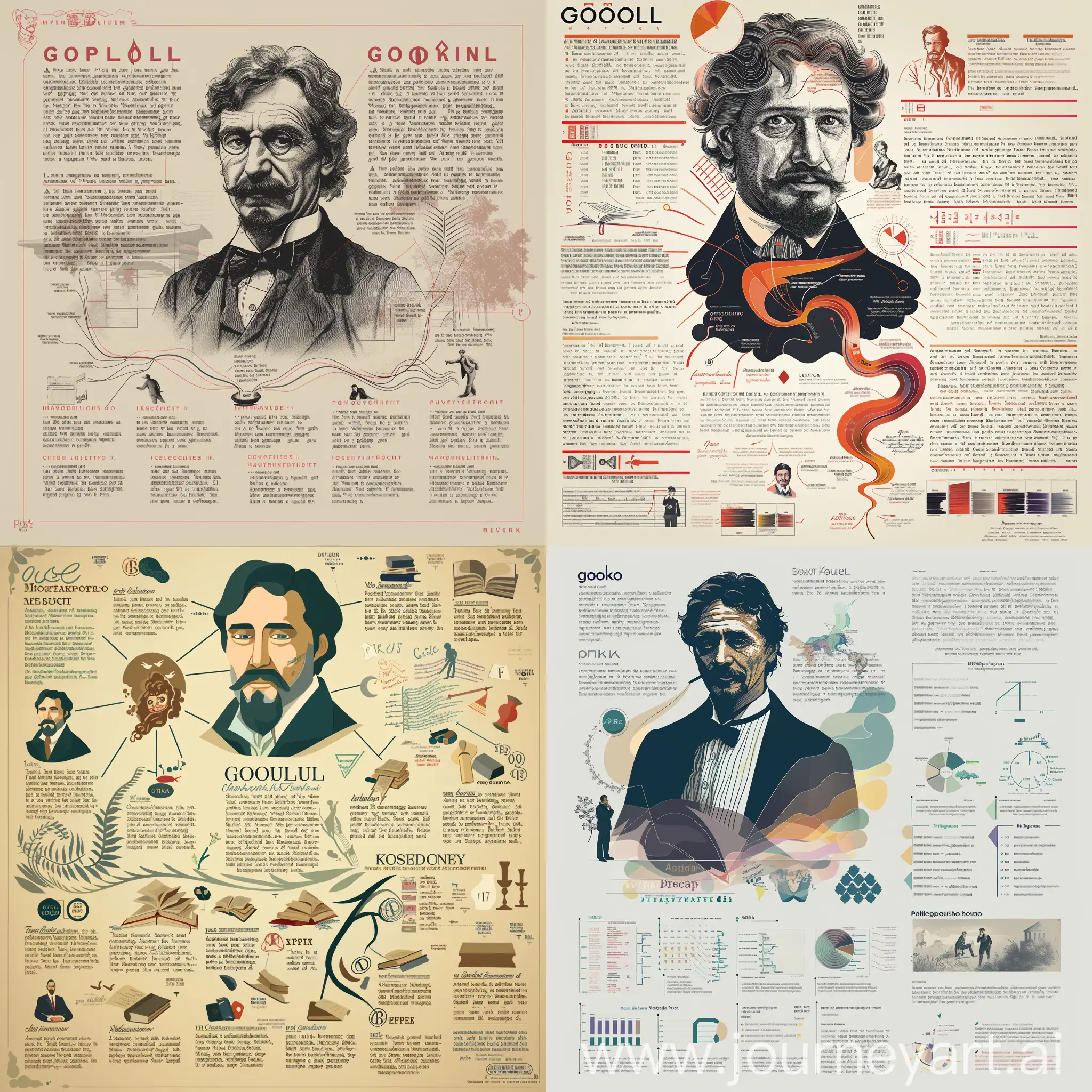 Создай инфографику по литературе про Гоголя