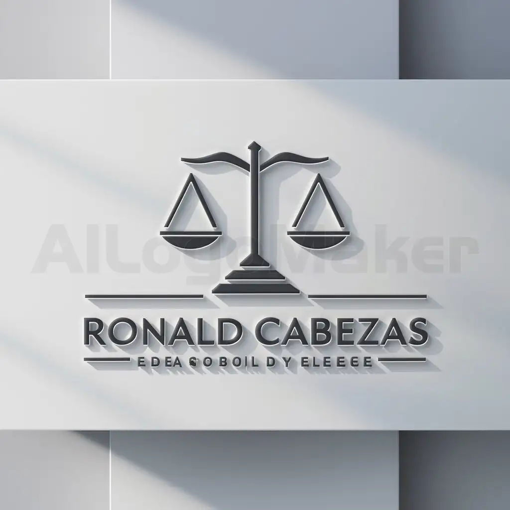 a logo design,with the text "Ronald Cabezas", main symbol:scale of justice,Moderate,clear background
