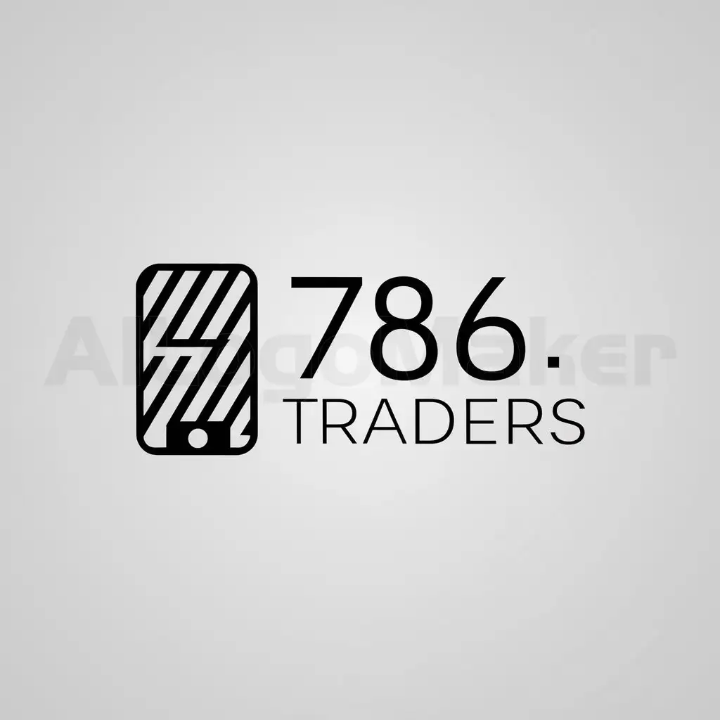 a logo design,with the text "786 Traders", main symbol:mobiles screen covers,Minimalistic,clear background
