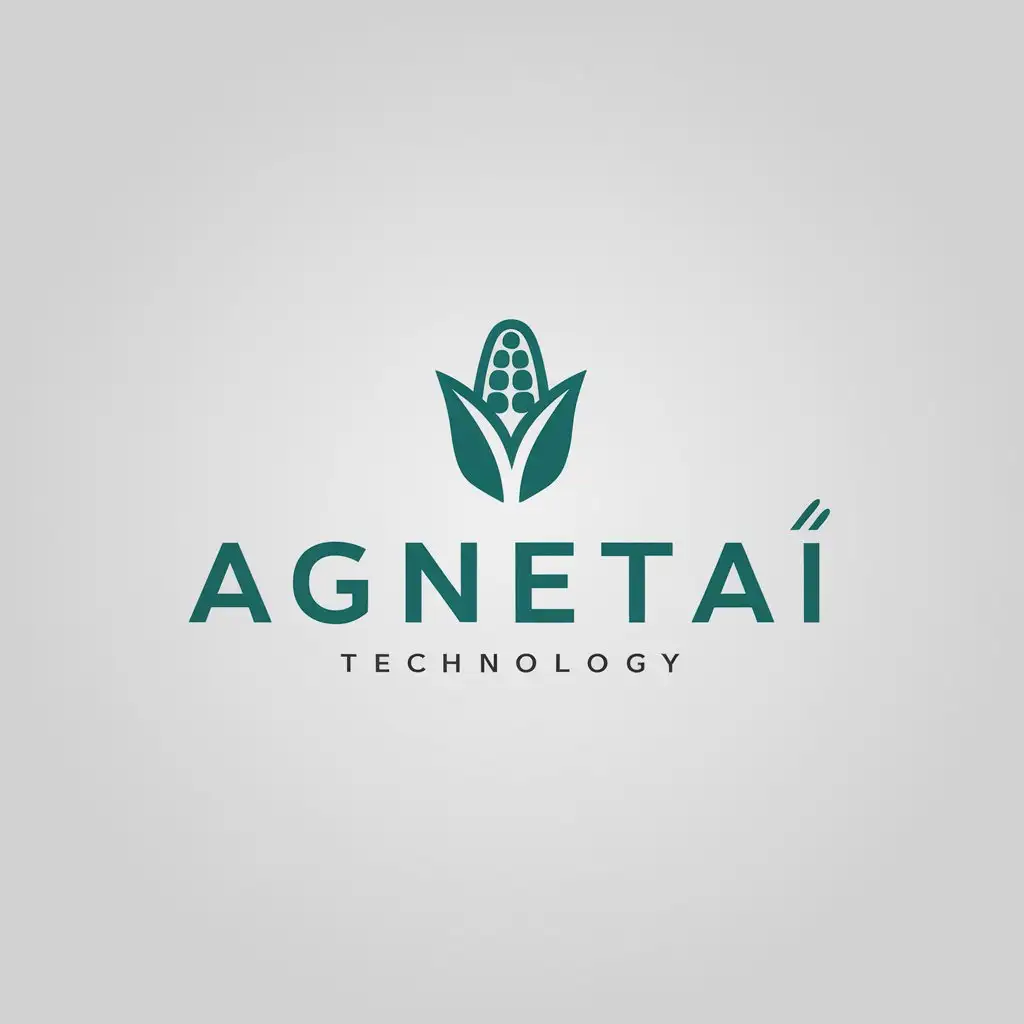 a logo design,with the text "AGNetAI", main symbol:Agriculture,Minimalistic,be used in Technology industry,clear background