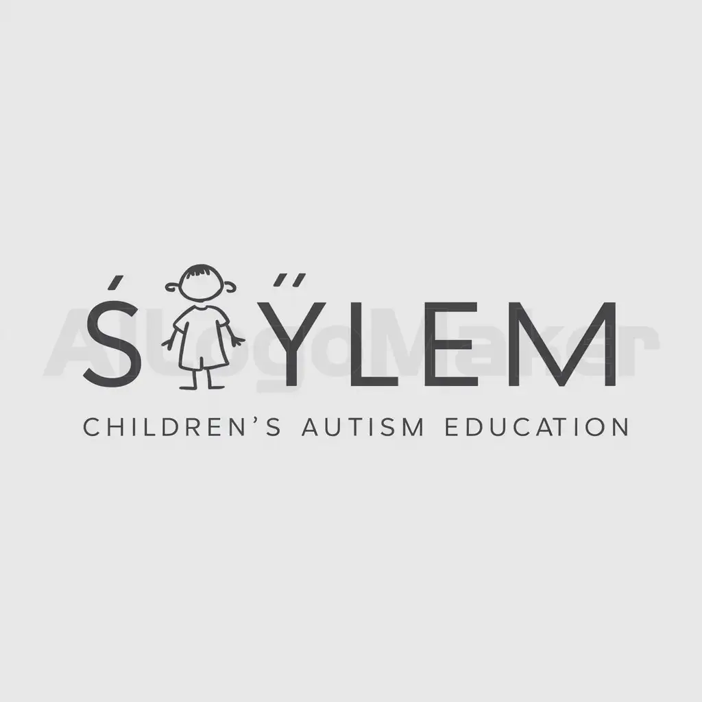 a logo design,with the text "Sөylem", main symbol:child,Moderate,be used in children autism education industry,clear background