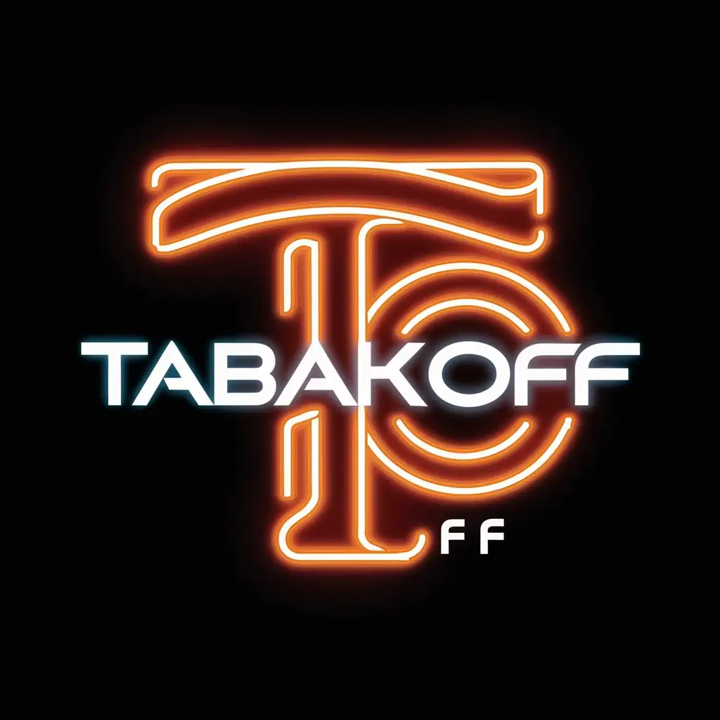 нужен неоновый логотип для магазина табачной продукции "Tabakoff"