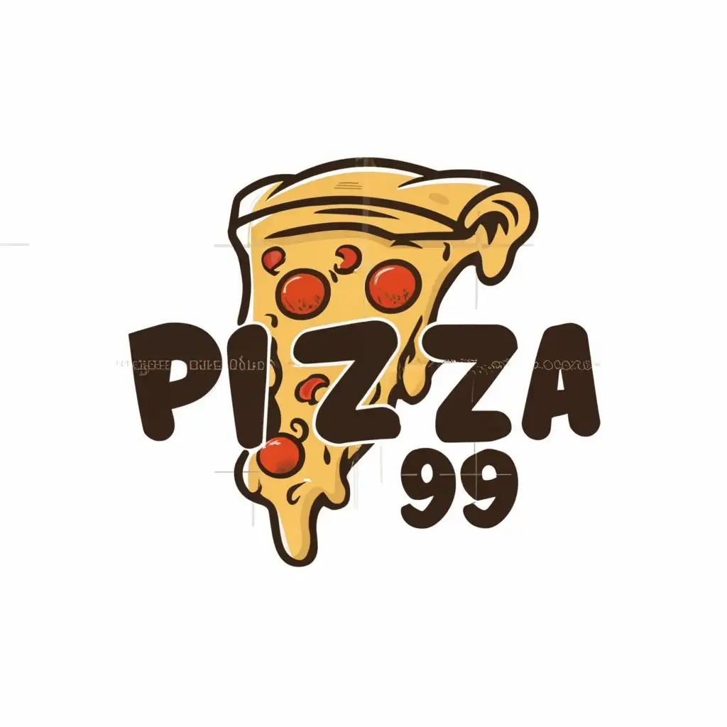 a logo design,with the text "Pizza 99", main symbol:pizza,Moderate,be used in food industry,clear background