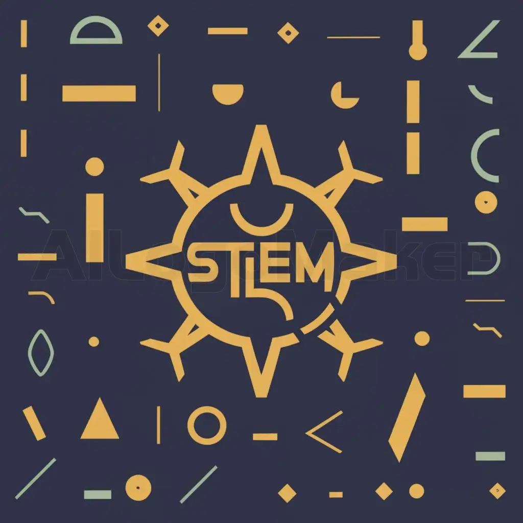 a logo design,with the text "STEM", main symbol:A gear,complex,clear background