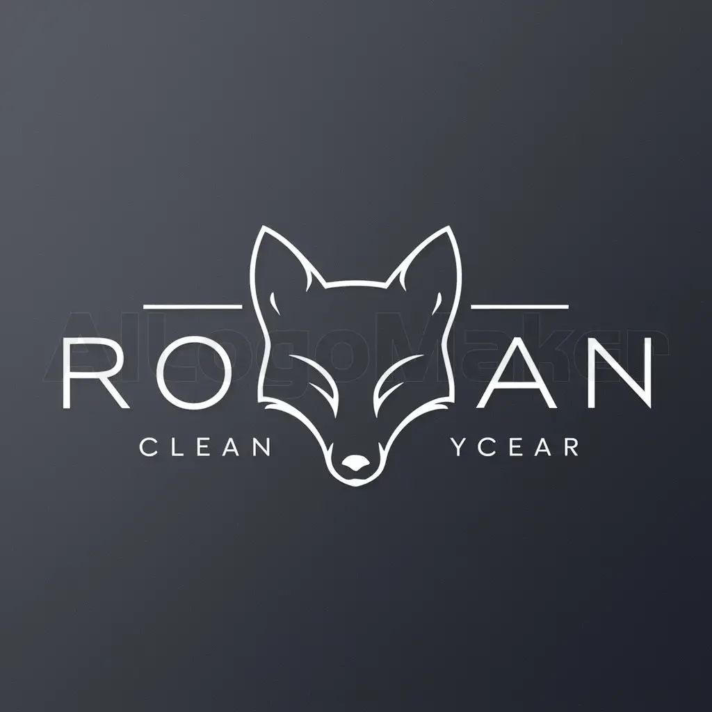 a logo design,with the text "Roman", main symbol:just the head of the fox, clean and minimalistic, with thin strokes,Moderate,clear background