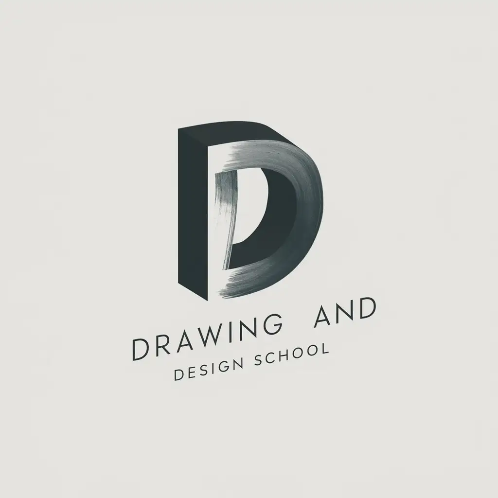 Minimalistic-3D-Letter-D-Logo-with-Light-and-Shadow-Drawing-and-Design-School