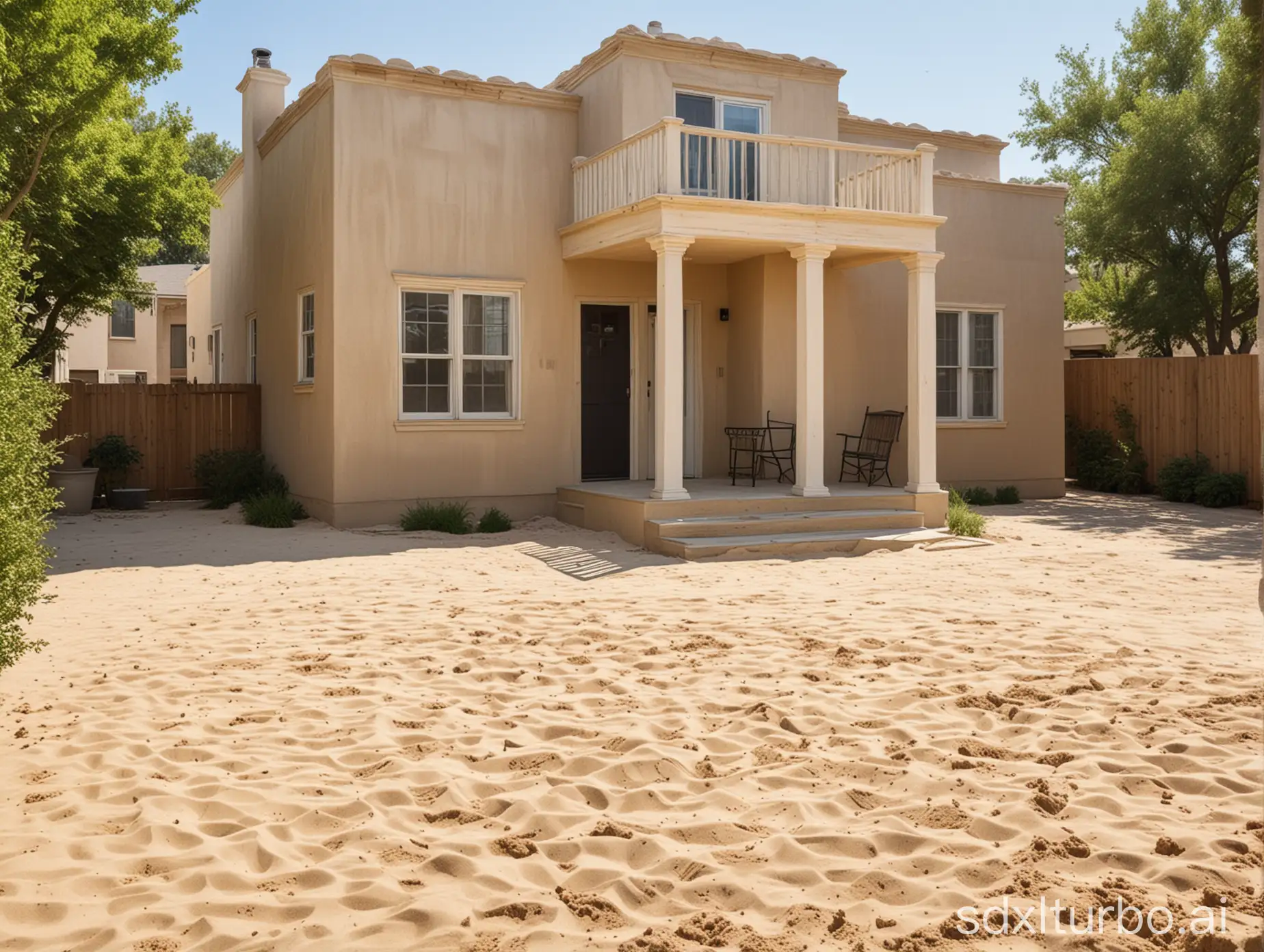 American-House-in-Noon-Courtyard-Hot-Sand-Scene