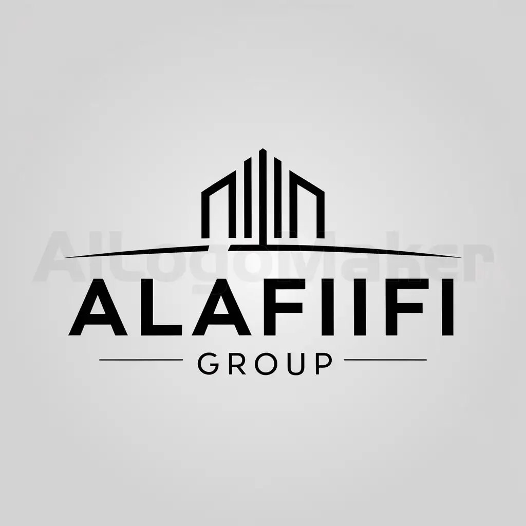 a logo design,with the text "ALAFIFI GROUP", main symbol:REAL ESTATE,complex,be used in Real Estate industry,clear background