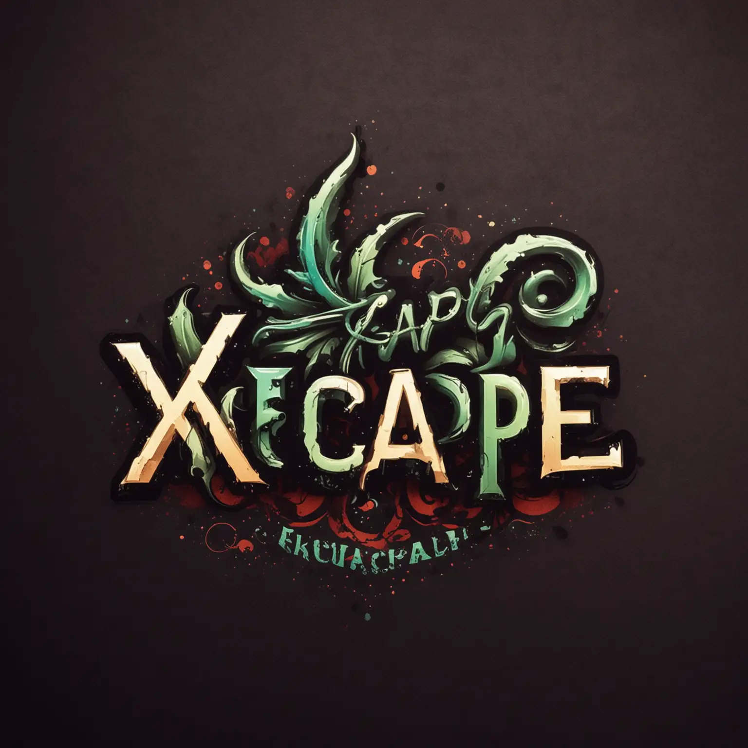 Xscape Hookah Bar Logo Design Stylish Typography with Smoke Accents