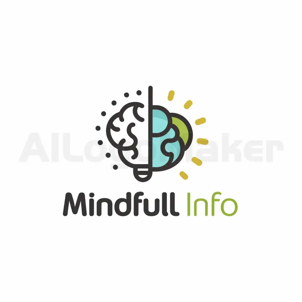 a logo design,with the text "Mindful Info", main symbol:brain bulb,Moderate,be used in Education industry,clear background