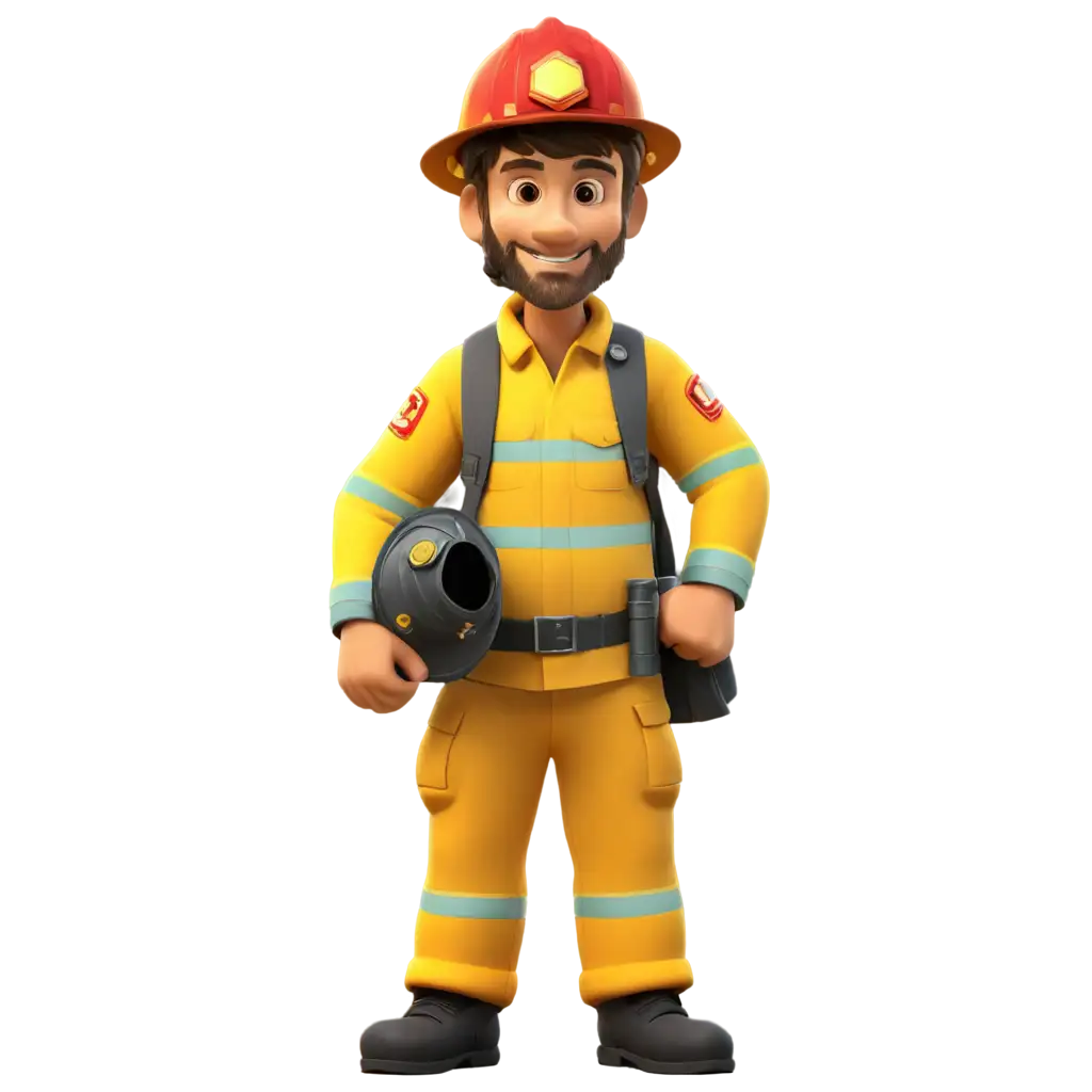 HighQuality-PNG-Cartoon-Male-Firefighter-Enhance-Your-Content-with-a-Vibrant-Character-Illustration