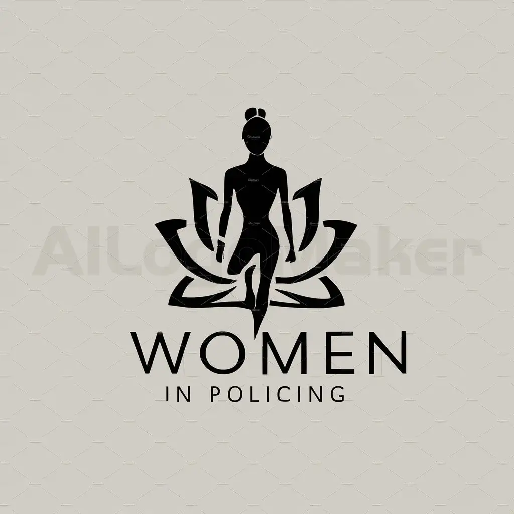 a logo design,with the text "Women In Policing ", main symbol:Woman in Lotus Flower,Moderate,be used in Policen industry,clear background