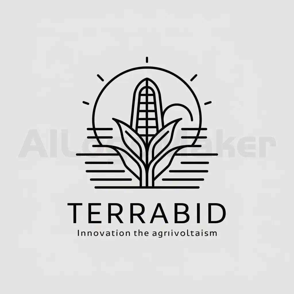 a logo design,with the text "Terrabid", main symbol:Maïs devant soleil,Minimalistic,be used in Agrivoltaïsme industry,clear background