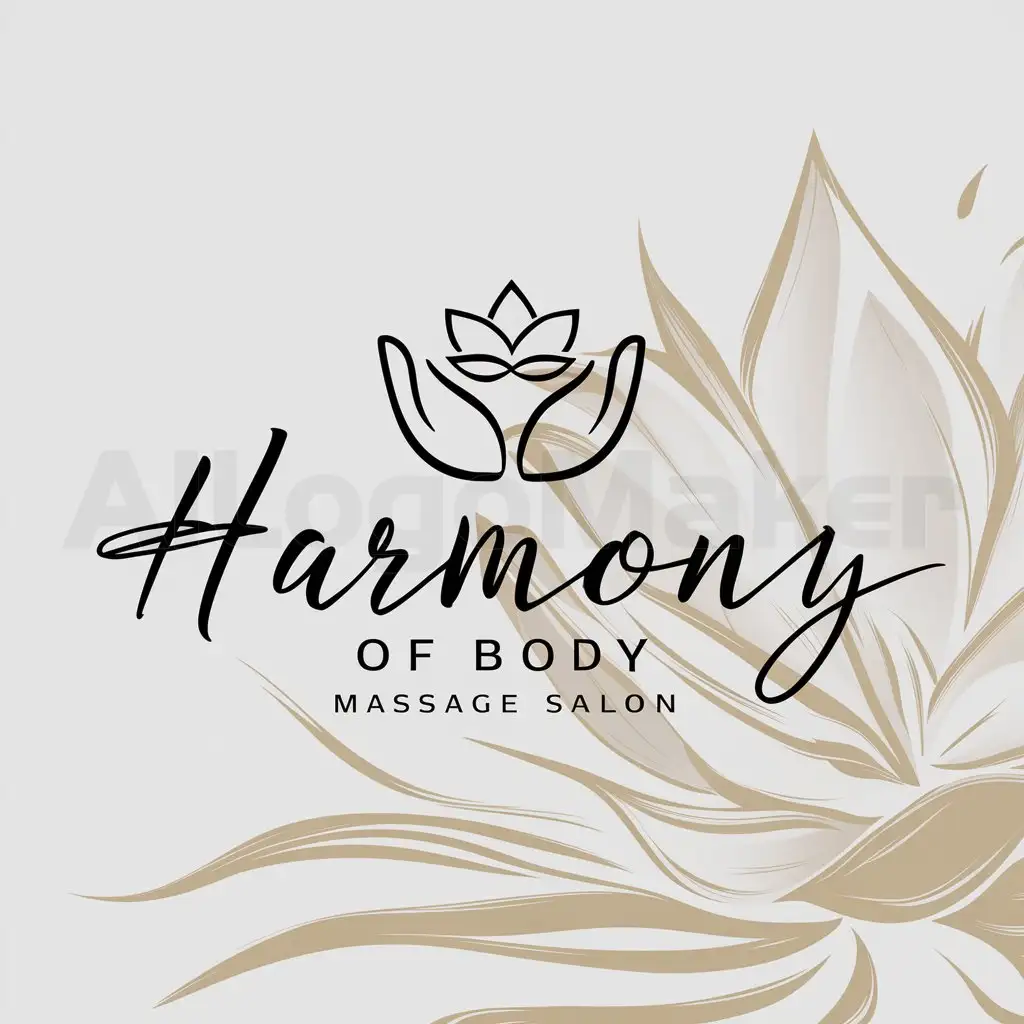 a logo design,with the text "harmony of body", main symbol:massage salon,Moderate,clear background