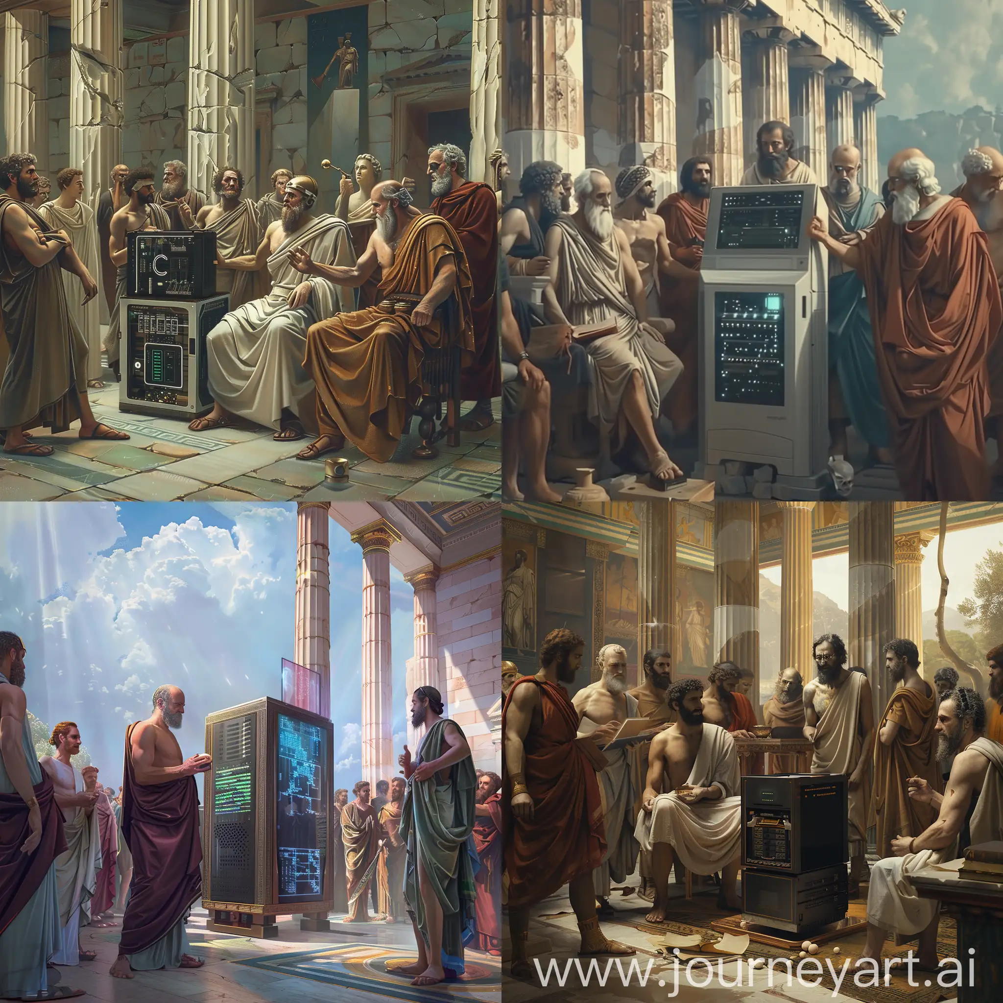 Новый мощный компьютер 2024 года оказался в древней Греции в окружении философов