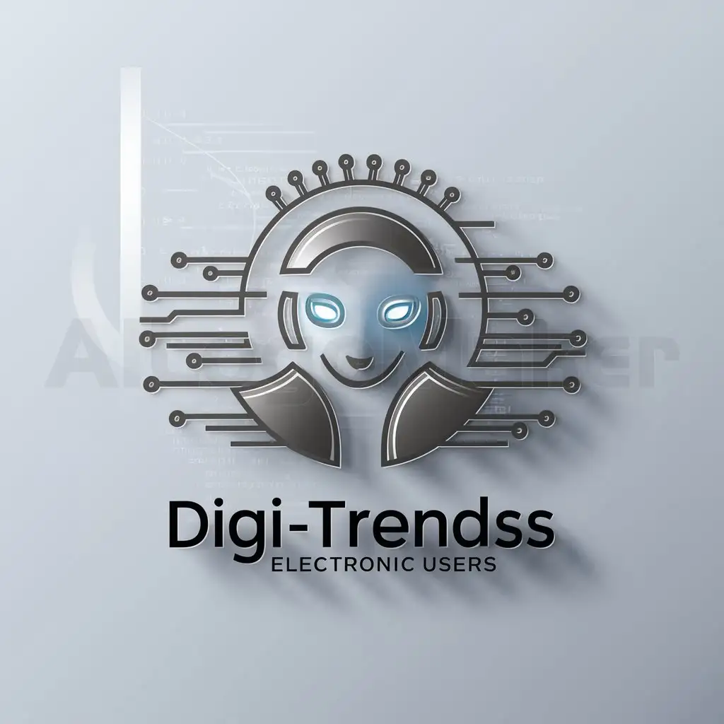 a logo design,with the text "Digi - trendss", main symbol:Explains digital electronic users,Moderate,clear background