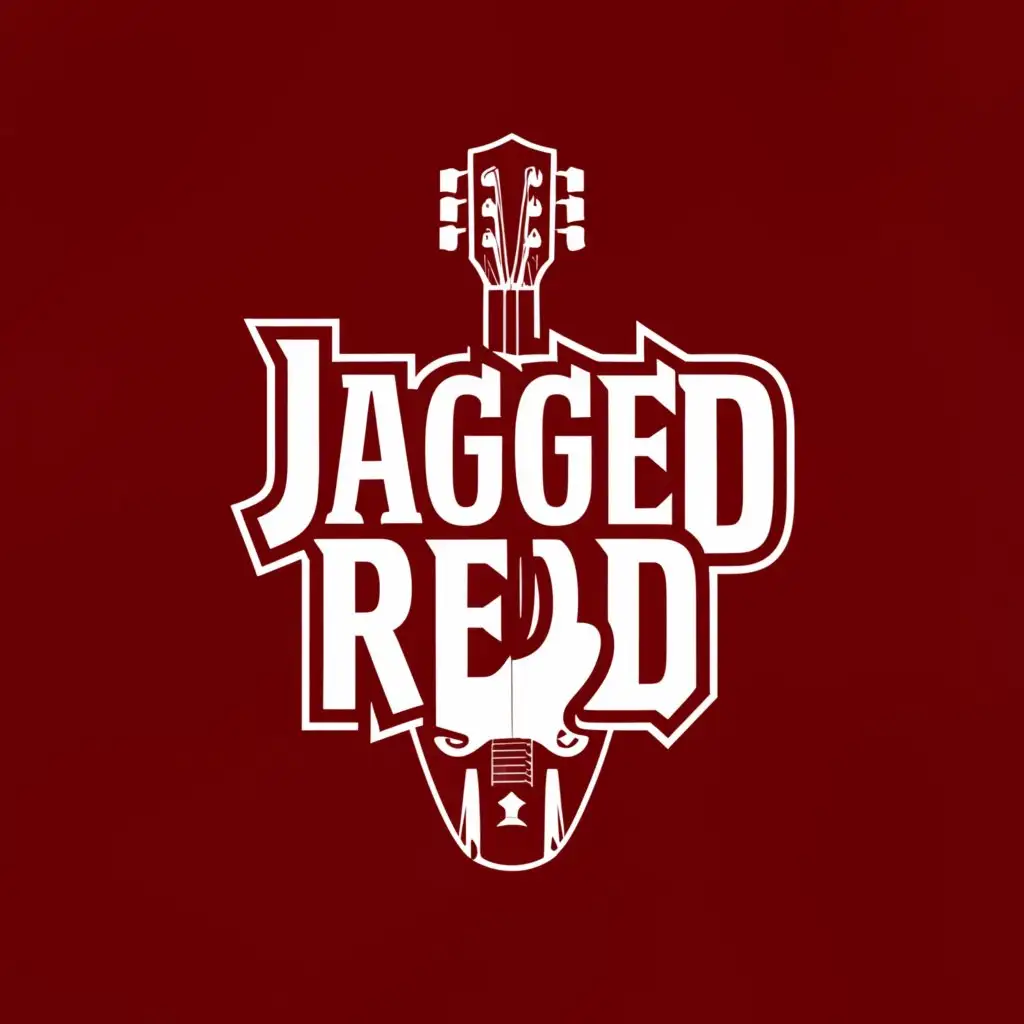 a logo design,with the text "Jagged Red", main symbol:guitar,Moderate,be used in Medical Dental industry,clear background