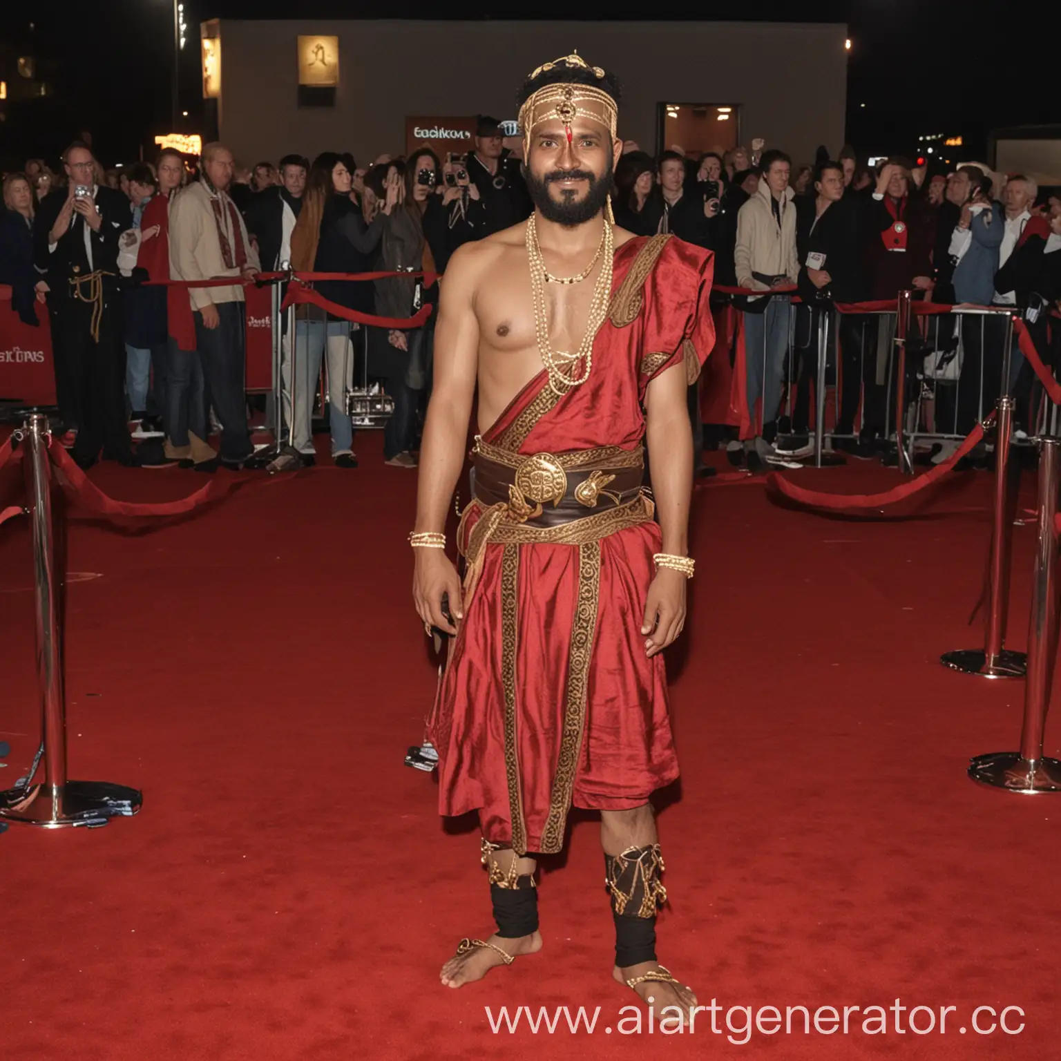 a man in a kunguru costume on the red carpet