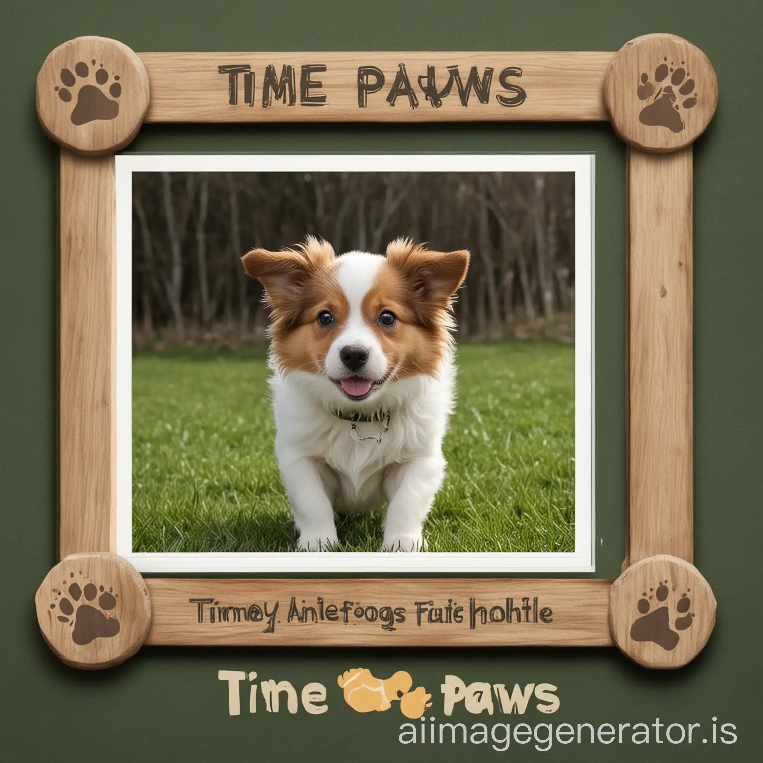 create a fb profile frame for our business for dogs playground entitled time paws