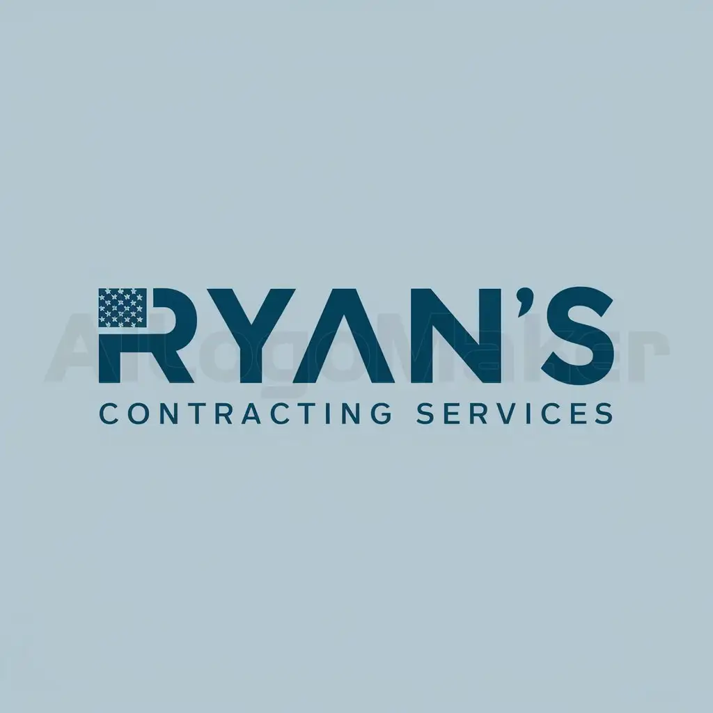 a logo design,with the text "Ryan's Contracting Services", main symbol:american flag,Moderate,clear background