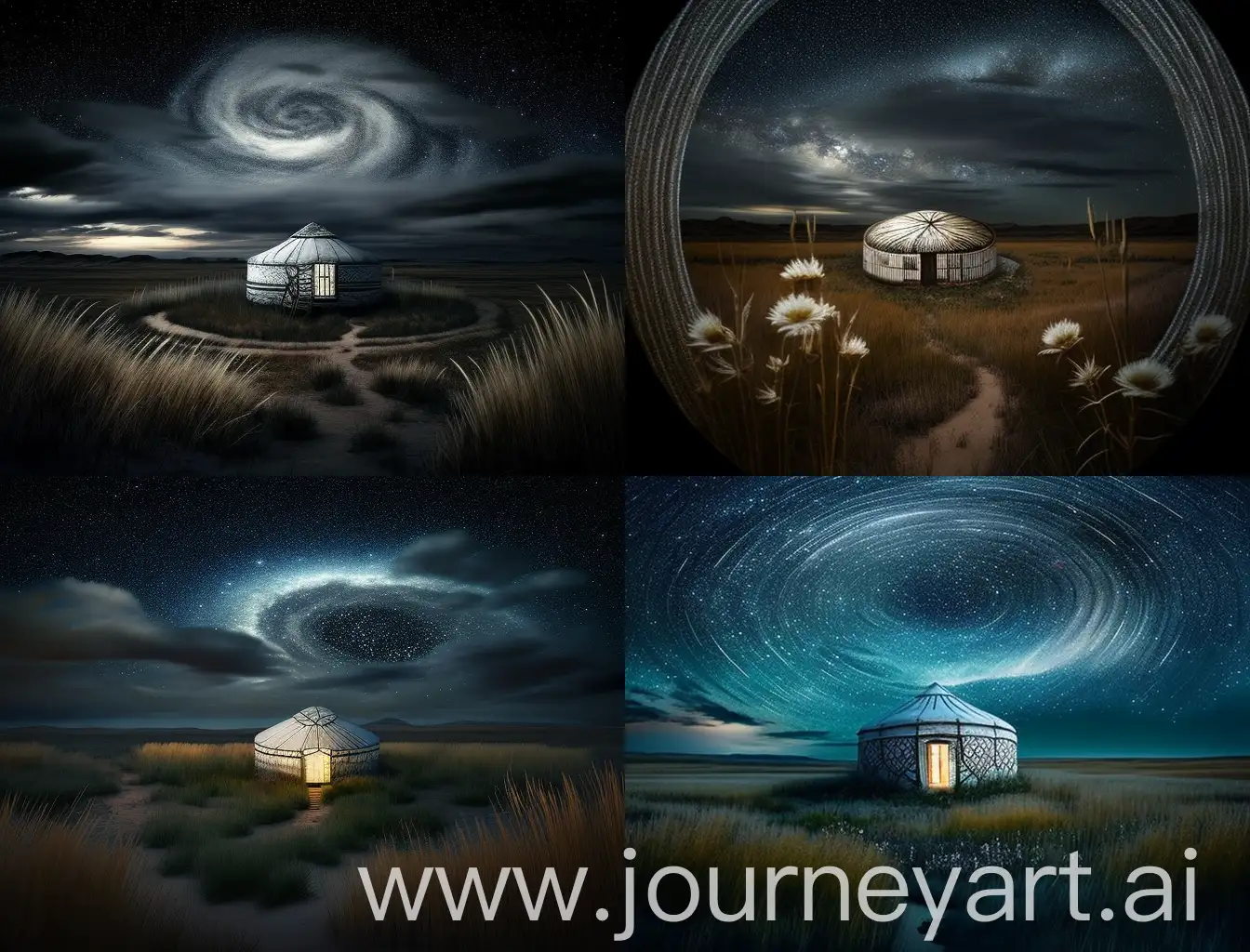 Starry-Night-at-a-Kazakh-Yurt-in-the-Steppe