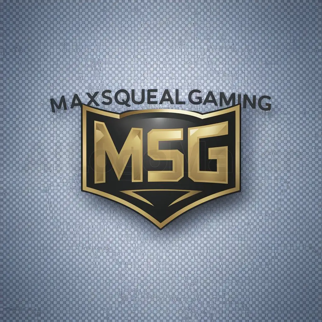 a logo design,with the text "Maxsquealgaming", main symbol:bright symbol for a streaming channel with the letters MSG in gold writing,Moderate,be used in gaming industry,clear background