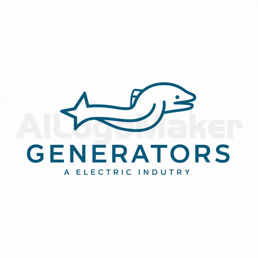 a logo design,with the text "GENERATORS", main symbol:EEL,Minimalistic,be used in electric industry,clear background