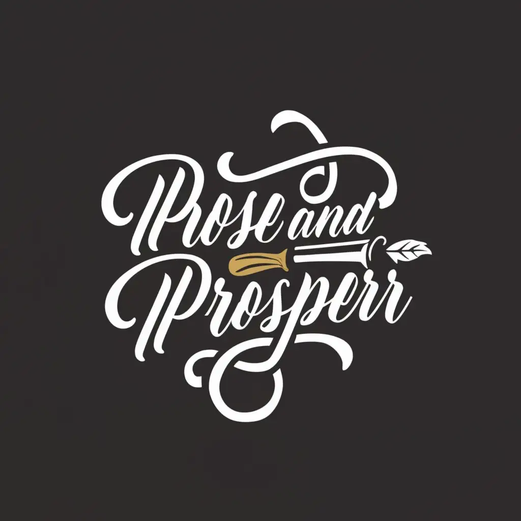 a logo design,with the text "Prose and Prosper", main symbol:Quil and inkpot,Moderate,clear background