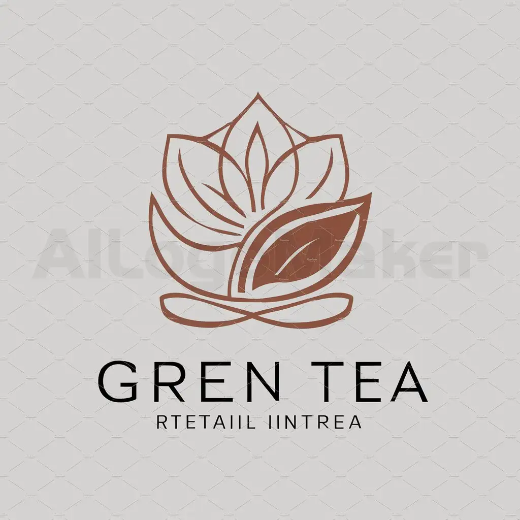 LOGO-Design-For-Green-Tea-Elegant-Flower-Tea-Emblem-for-Retail-Brand