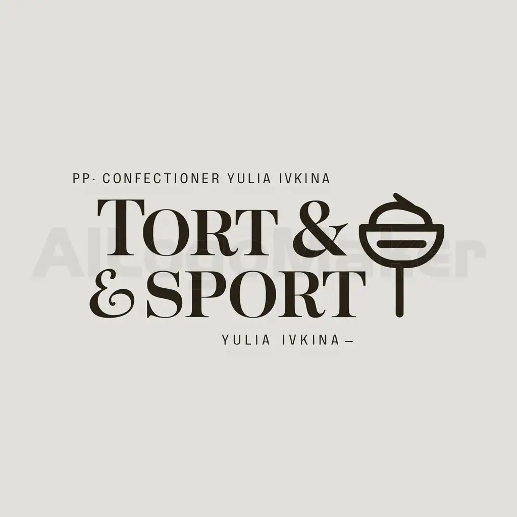 a logo design,with the text "TORT&SPORT PP Confectioner Yulia Ivkina", main symbol:Fitnes dessert,Moderate,clear background