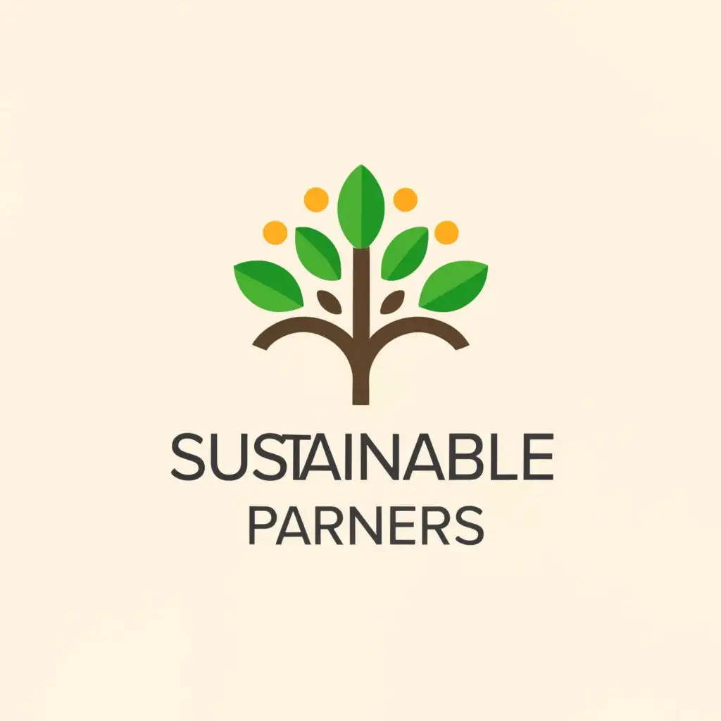 a logo design,with the text "Sustainable Partners", main symbol:Tree,Moderate,be used in Others industry,clear background