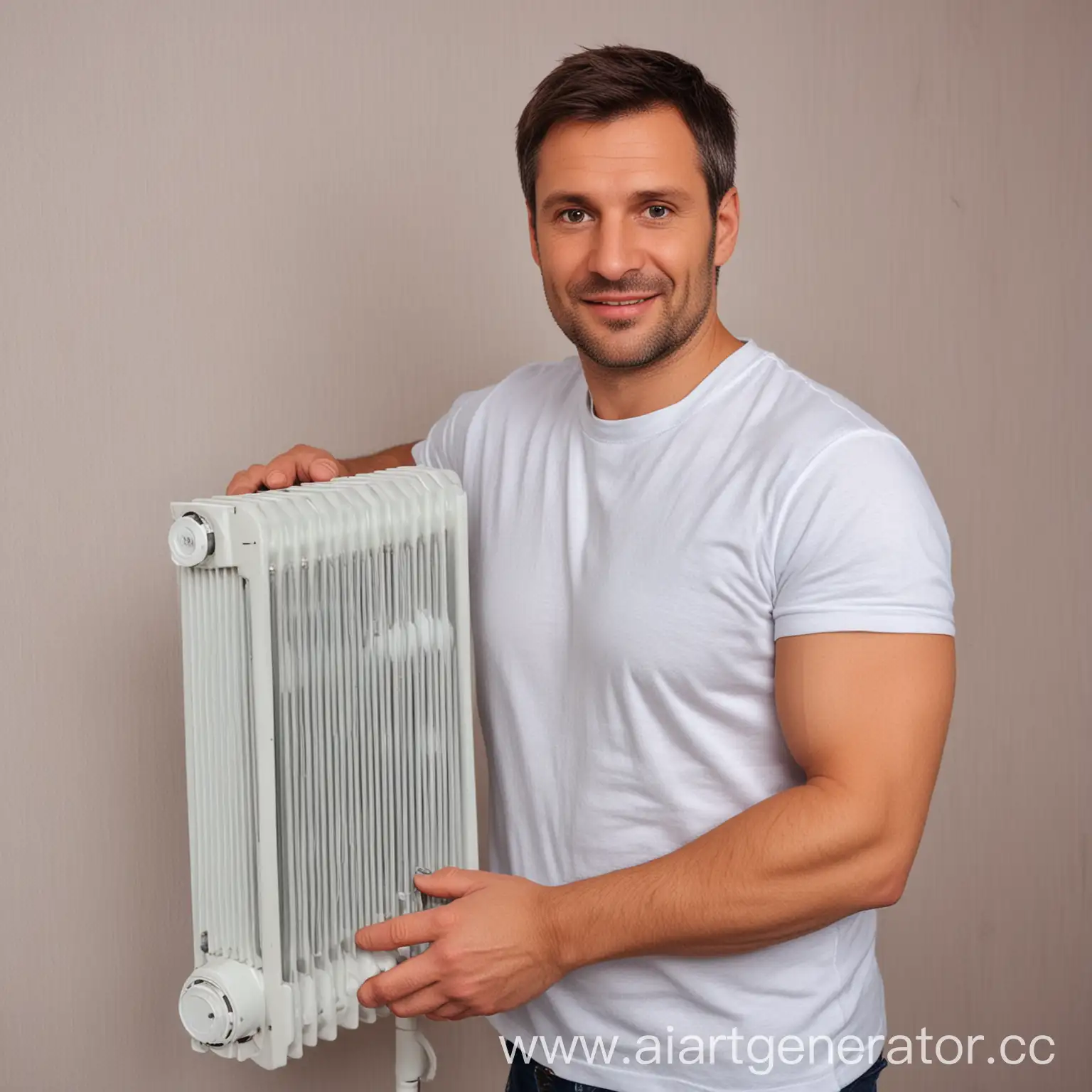 face Person male 40 years old specialist in sales of heating radiators