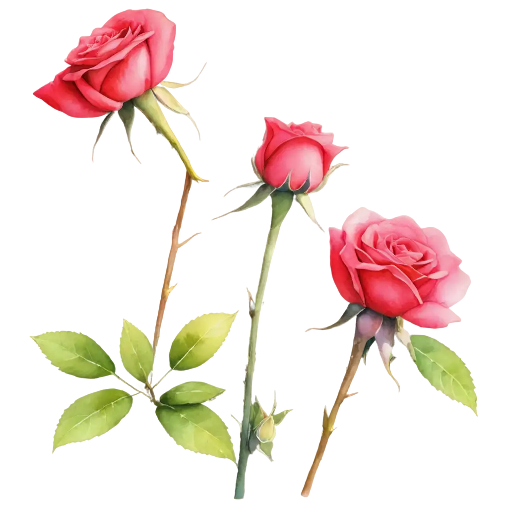 beautiful rose watercolor