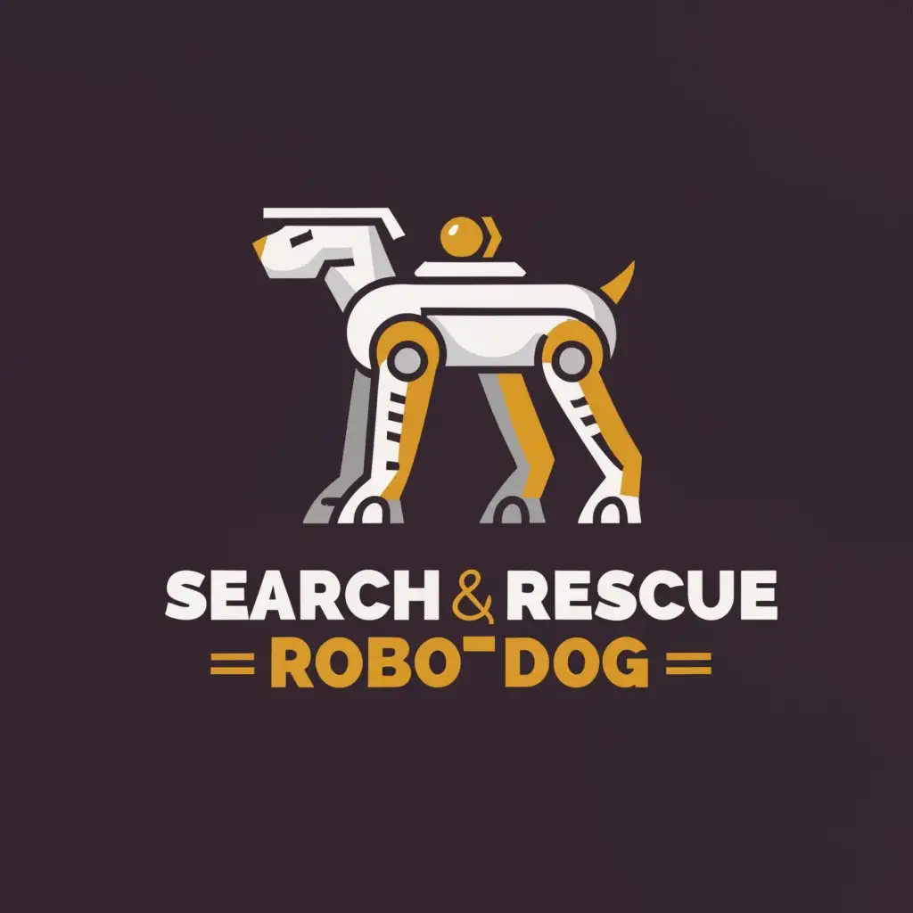 a logo design,with the text "Search and rescue robot dog", main symbol:Robot,Moderate,clear background