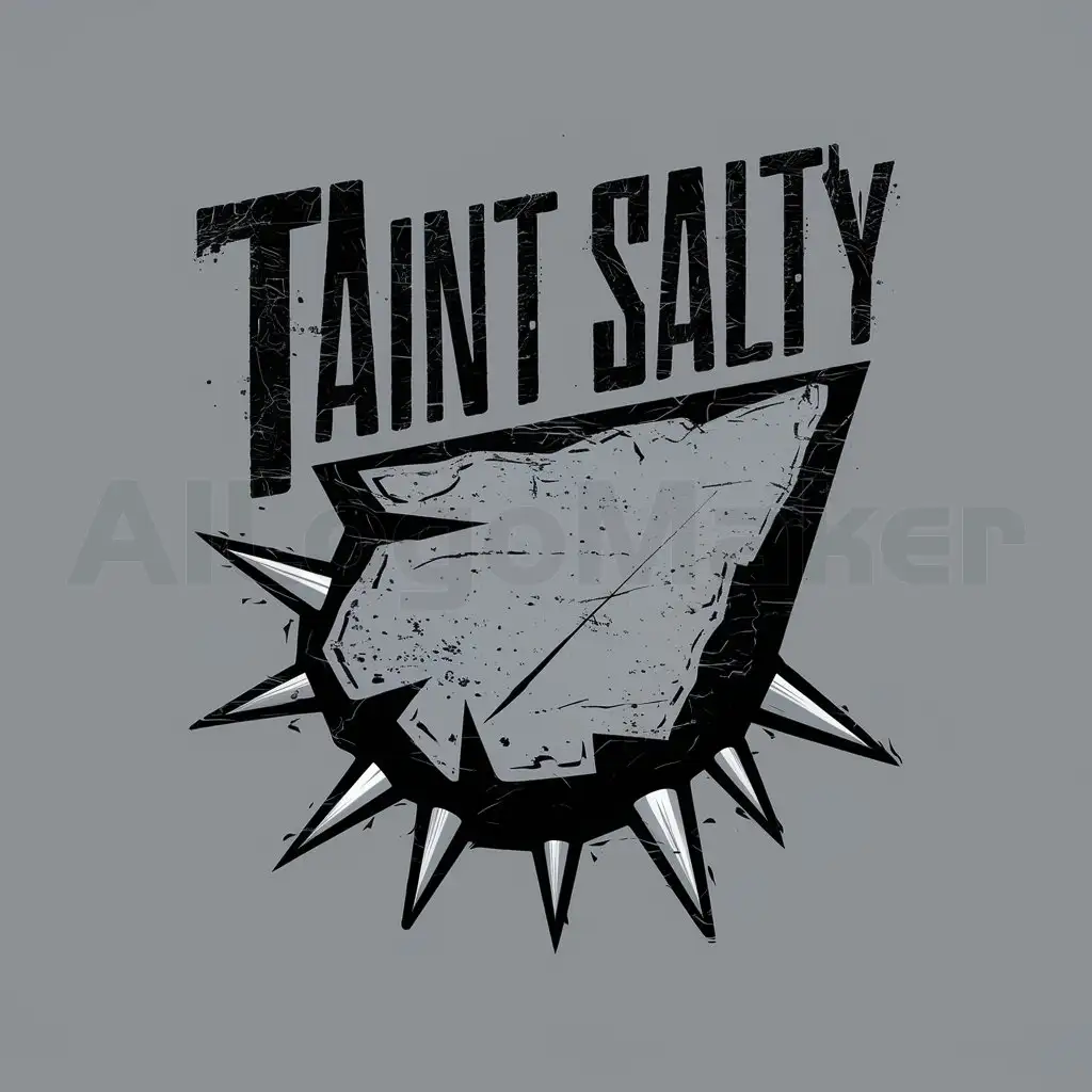 a logo design,with the text "Taint Salty", main symbol:Rock, metal punk music. Raw, garage, gritty music band.,Moderate,clear background
