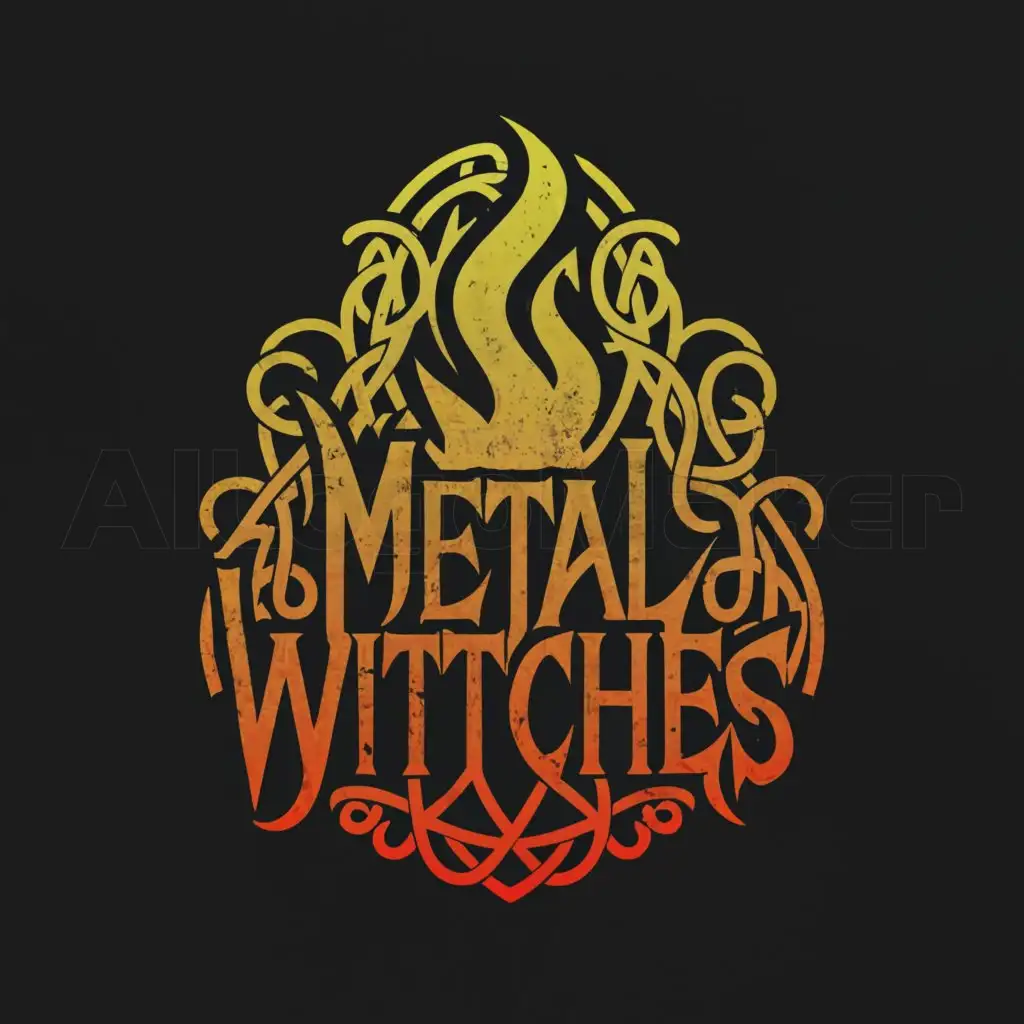 LOGO-Design-For-Metal-Witches-Fiery-Text-with-Intricate-Flames-for-Entertainment-Industry