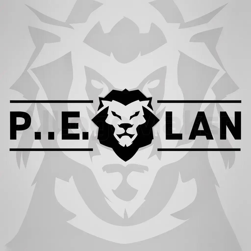 a logo design,with the text "P.E.CLAN", main symbol:lion,Moderate,be used in game industry,clear background