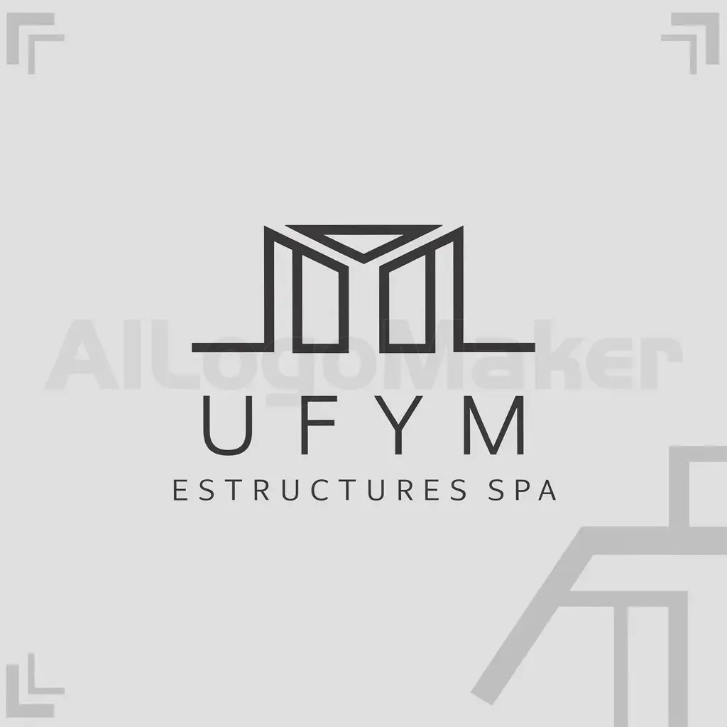 a logo design,with the text "UFYM estructures spa", main symbol:METAL,complex,be used in Construction industry,clear background