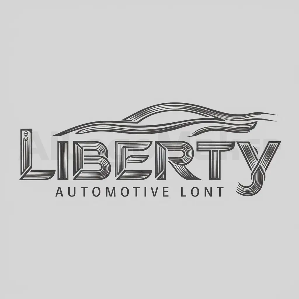 a logo design,with the text "Liberty", main symbol:Car in motion, freedom, interesting font design,complex,be used in Automotive industry,clear background