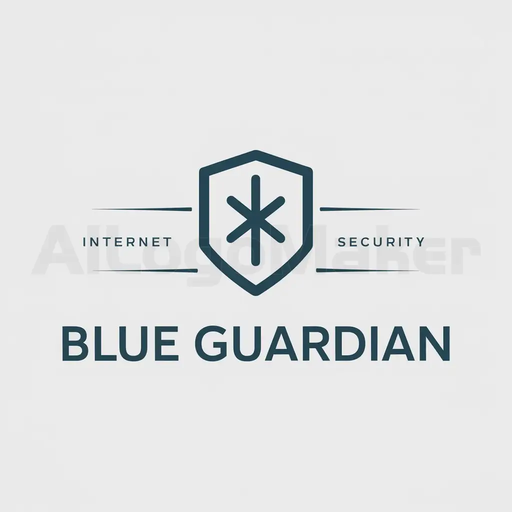 a logo design,with the text "Blue Guardian", main symbol:shield bluetooth,Minimalistic,be used in Internet industry,clear background