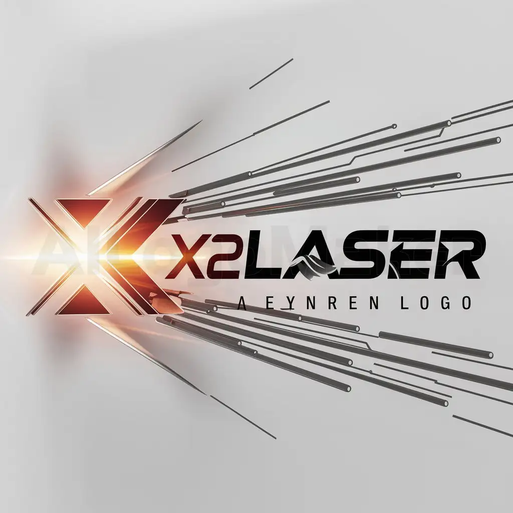a logo design,with the text "X2LASER", main symbol:LASER,Moderate,clear background