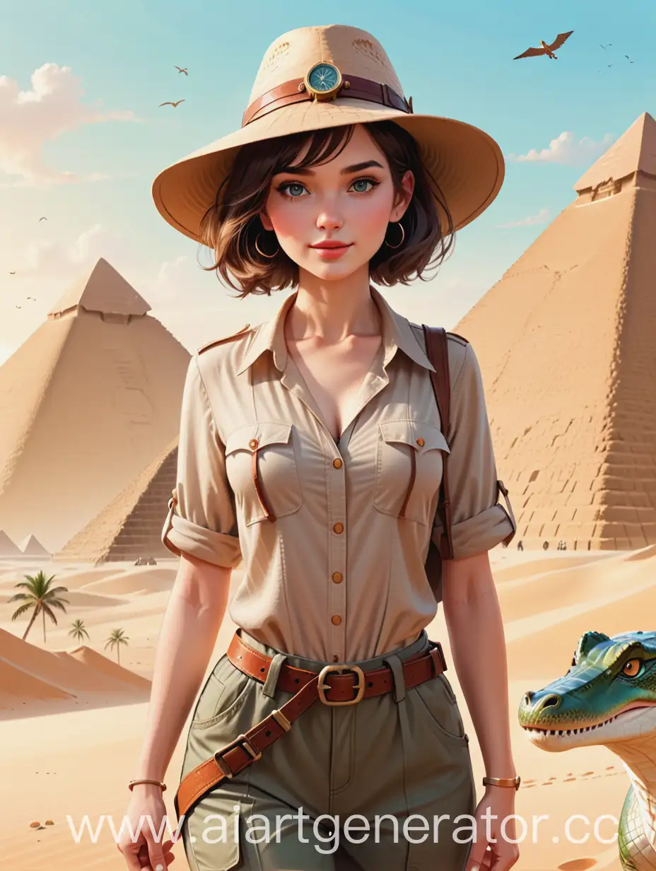 Safari-Heroine-with-Compass-by-Egyptian-Pyramids