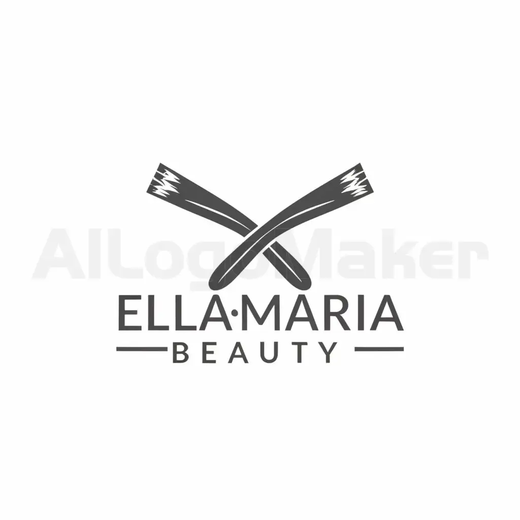 a logo design,with the text "Ella-Maria Beauty", main symbol:Brushes,Moderate,be used in Beauty Spa industry,clear background