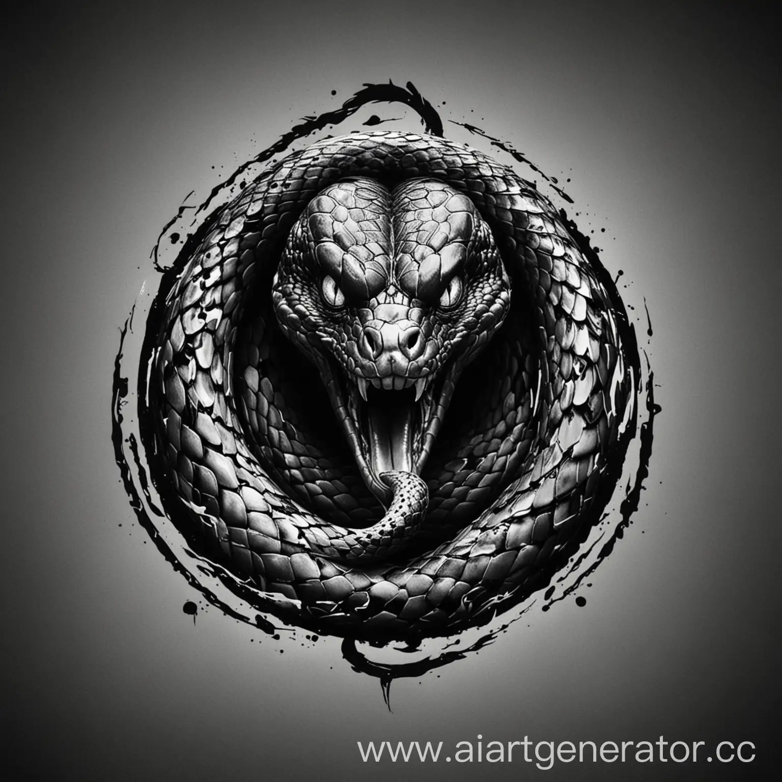 snake, black and white, abstraction, wild, anger, inspiration, logo
