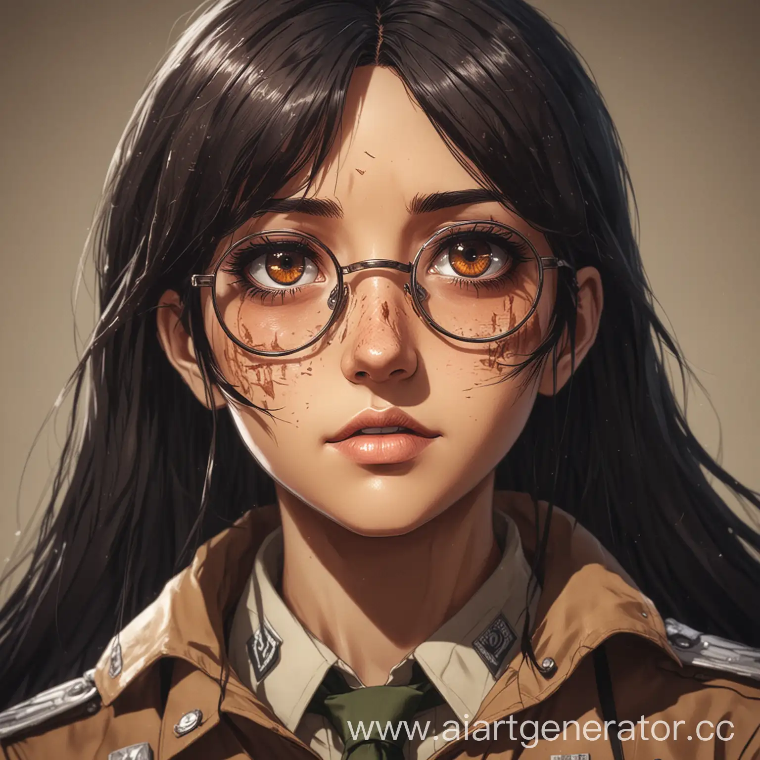 Anime-Style-Character-Scouting-Corps-Woman-with-Longitudinal-Scar-and-Glasses