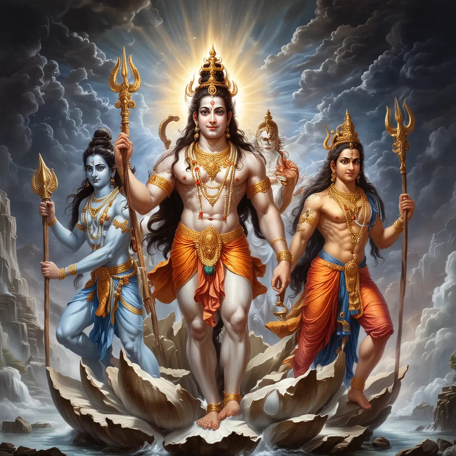 印度教三大主神为创造神梵天、破坏神湿婆、保护神毗湿奴