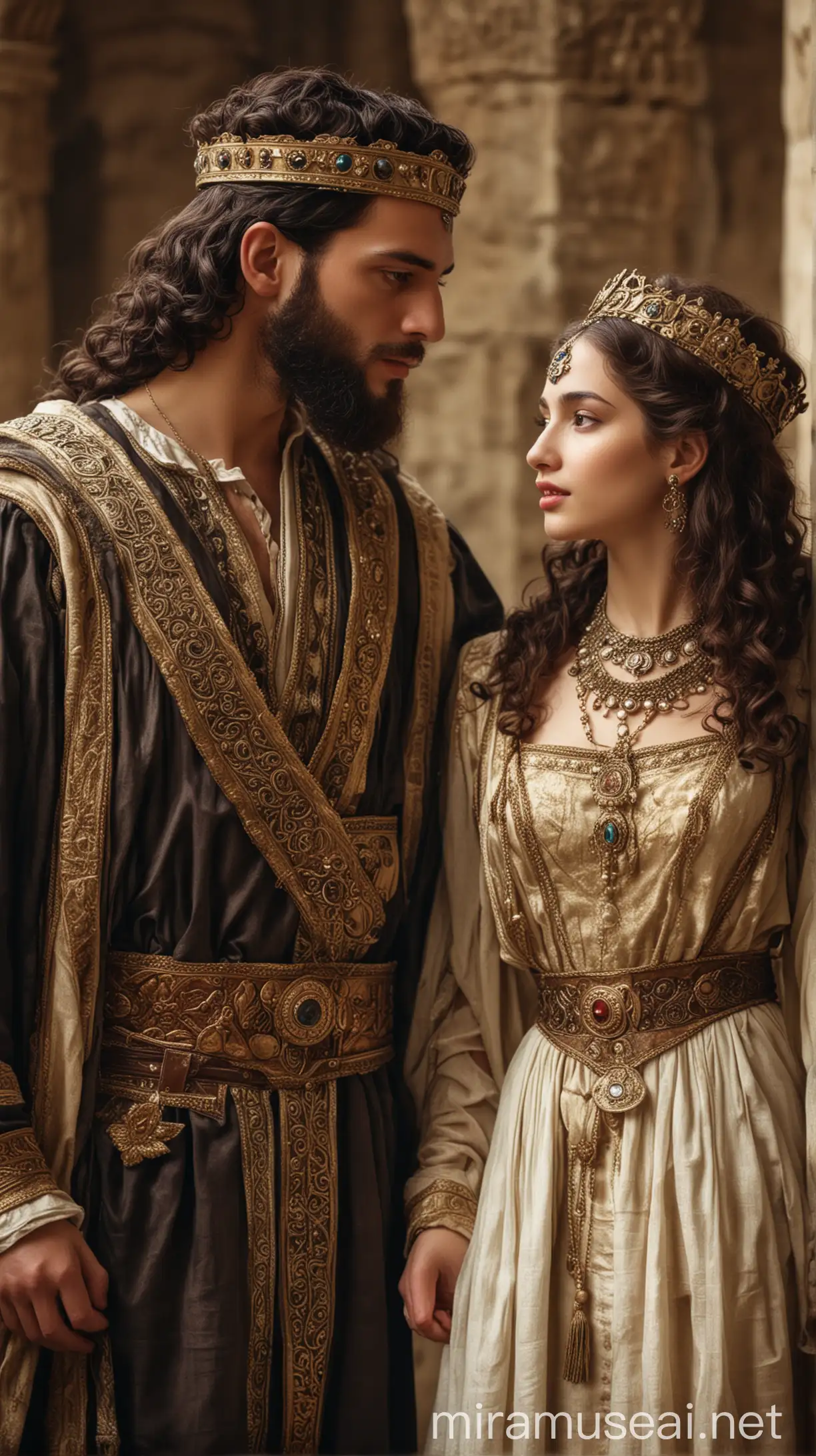 Royal Jewish King and Noble Lady in Ancient Times