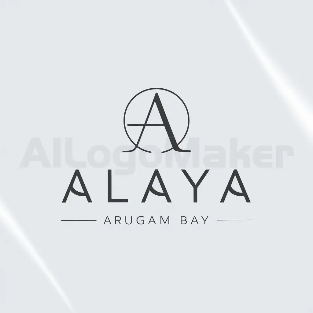 a logo design,with the text "Alaya Arugam Bay", main symbol:Luxery,Minimalistic,clear background