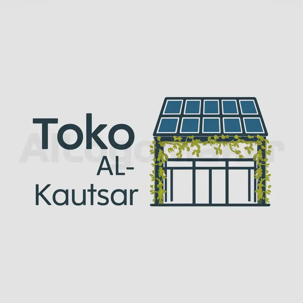 a logo design,with the text "TOKO AL-KAUTSAR", main symbol:supermarket with green theme,Moderate,clear background