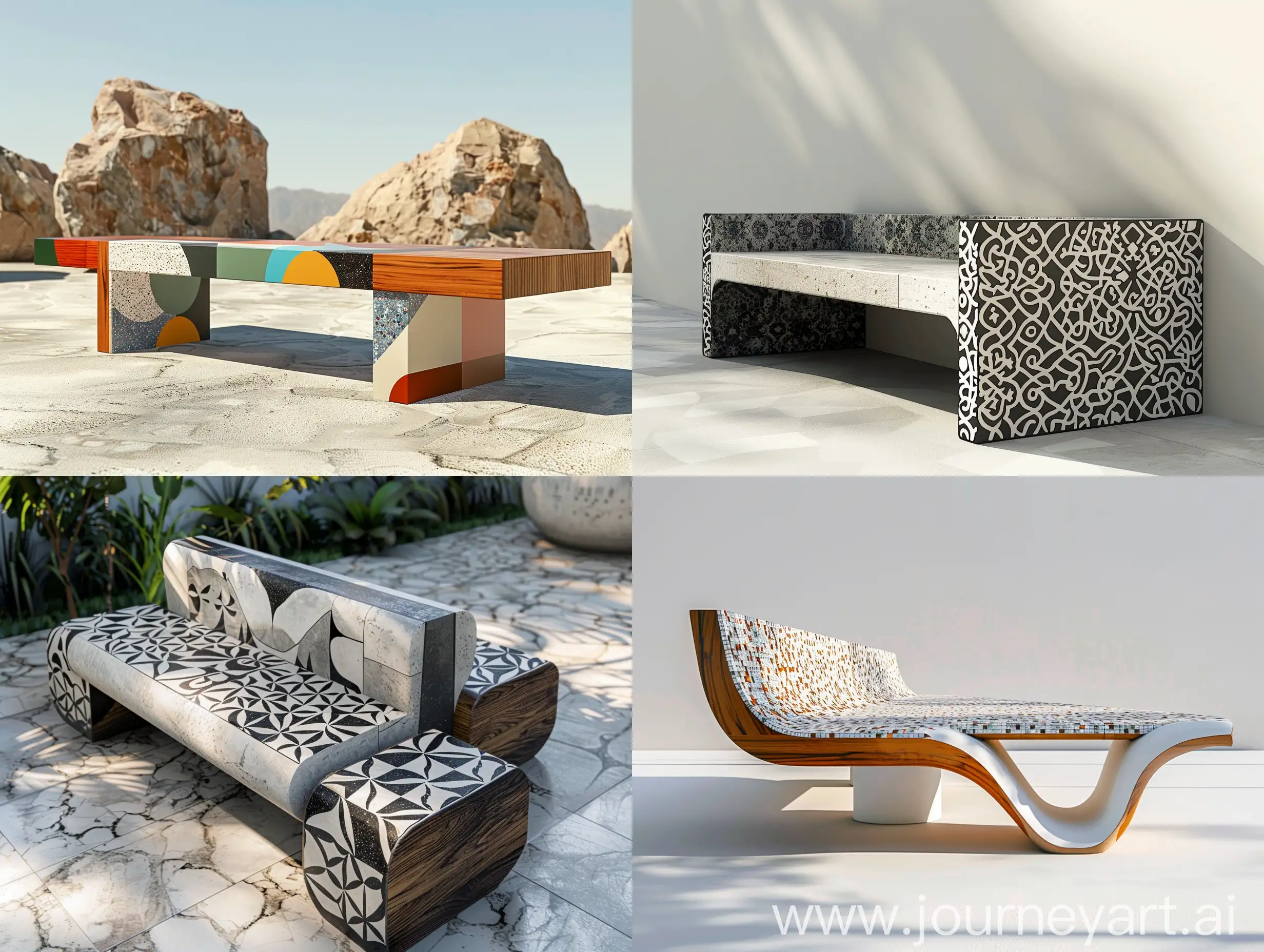 Minimal-and-Modern-Modular-Outdoor-Bench-Inspired-by-Persian-Art-with-Bauhaus-Graphic-Design-Style